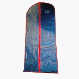 Garment Cover Bag Blue Vinyl Red Trim 52x24 Inches Storage Protector Suits Dress